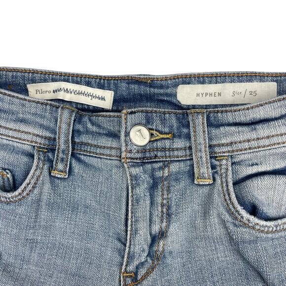 PILCRO AND THE LETTERPRESS Anthropologie Hyphen Denim Roll-Up Shorts Sz 25 - Picture 3 of 6